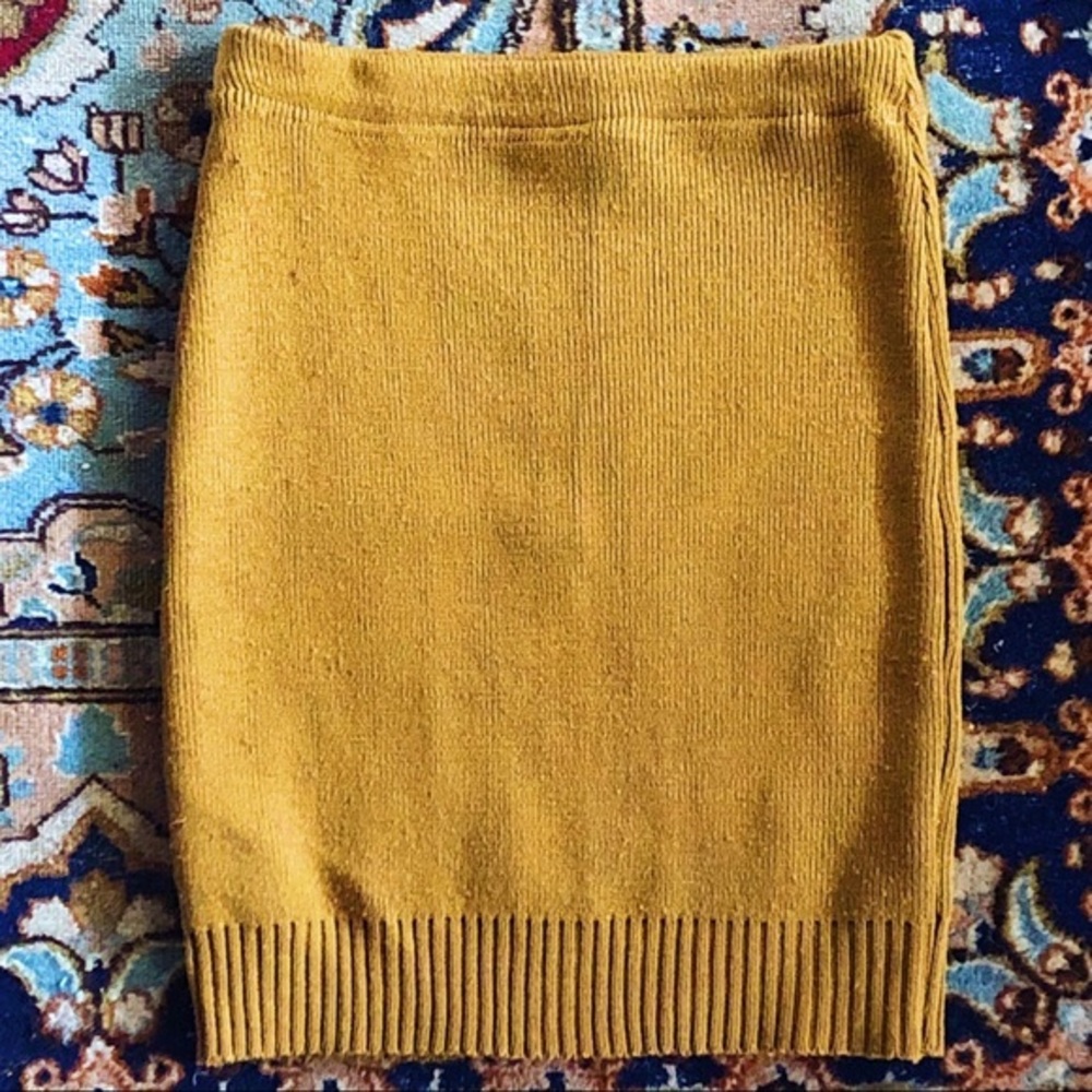 American Apparel mustard yellow sweater skirt XS